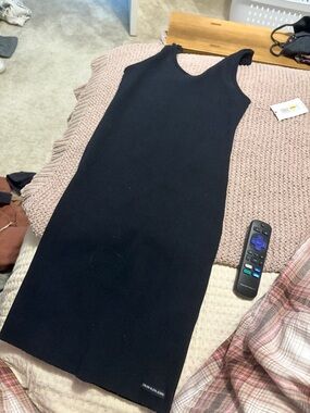 Calvin Klein Black Ribbed Midi Tank Dress